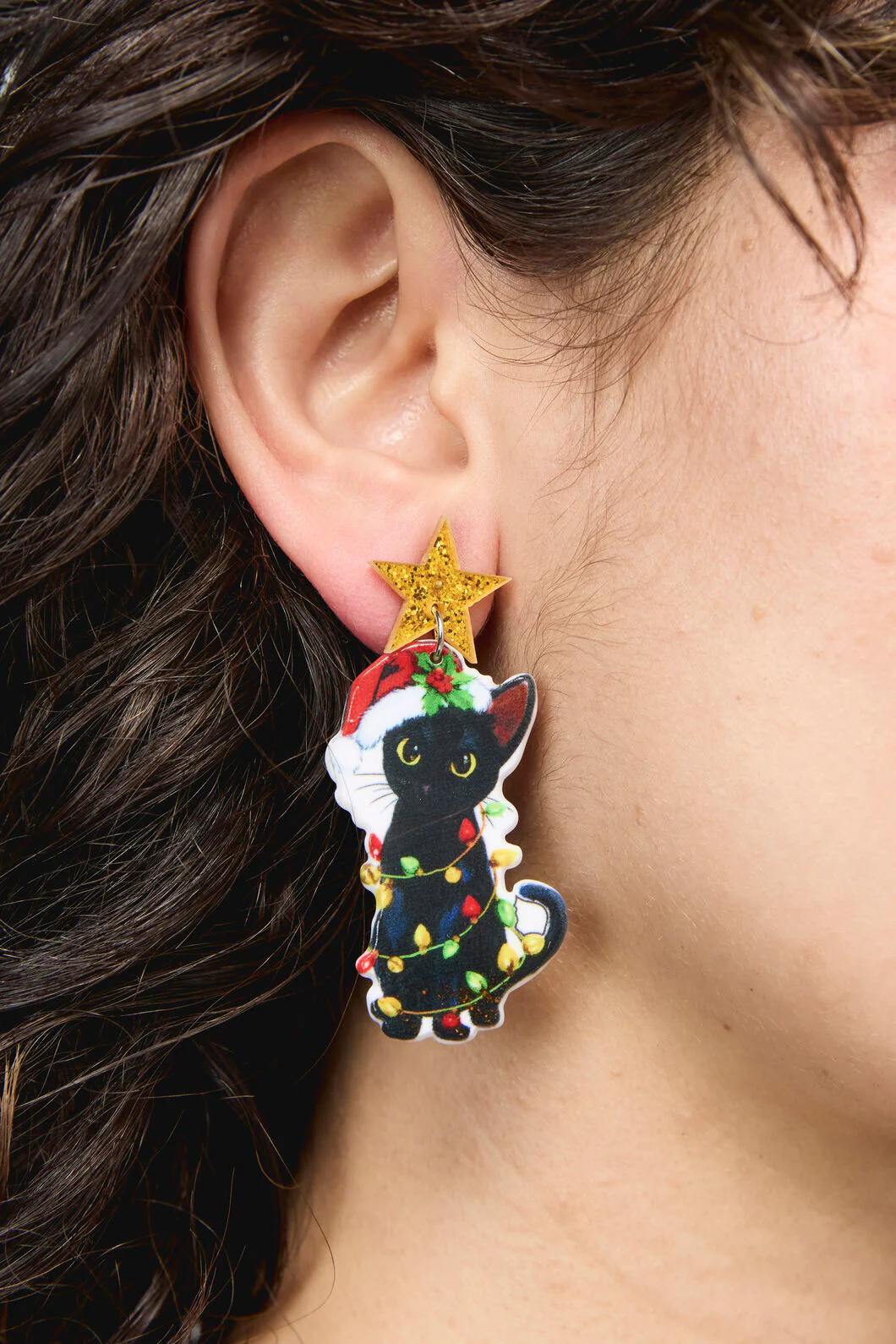 Xmas Cat Earrings - Image 3